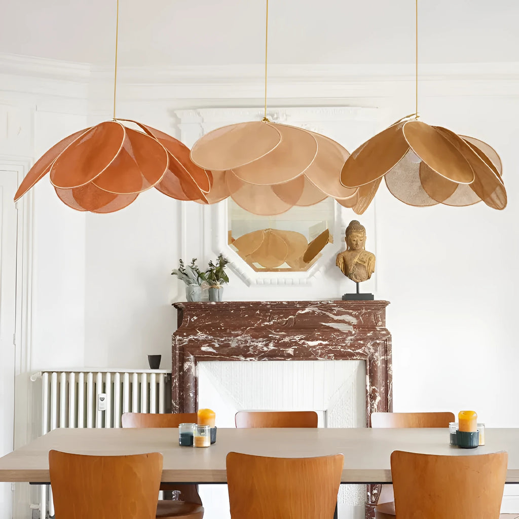 Cloth-craft hanging lamp Bohemian style white 60cm diameter ceiling chandelier