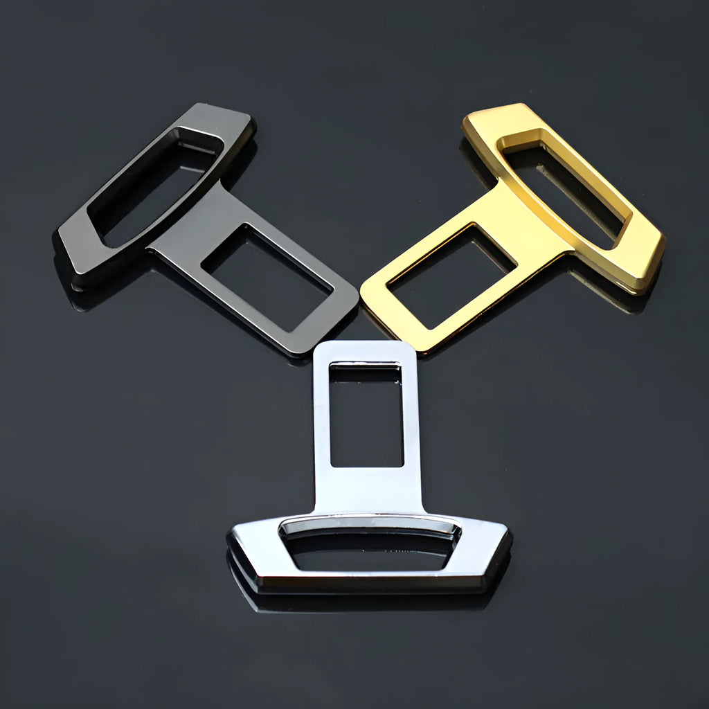 Metal car silencer insert in matte black, gold, and silver colour options.