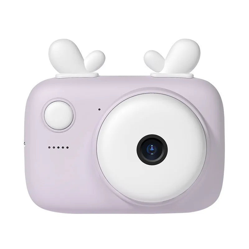 A2 kids digital camera in macaron colours with 2.4-inch screen and dual 40MP cameras on a lanyard.