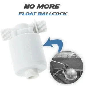 White nylon automatic float valve with 1 inch thread for water level control