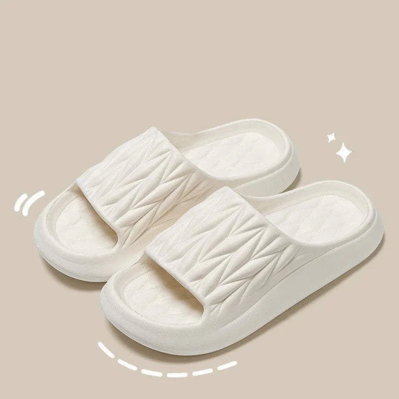 Leaf texture design EVA foam slippers in various colours with non-slip sole for indoor household use