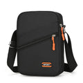 Oxford cloth crossbody shoulder bag in silver grey with contrast colour details