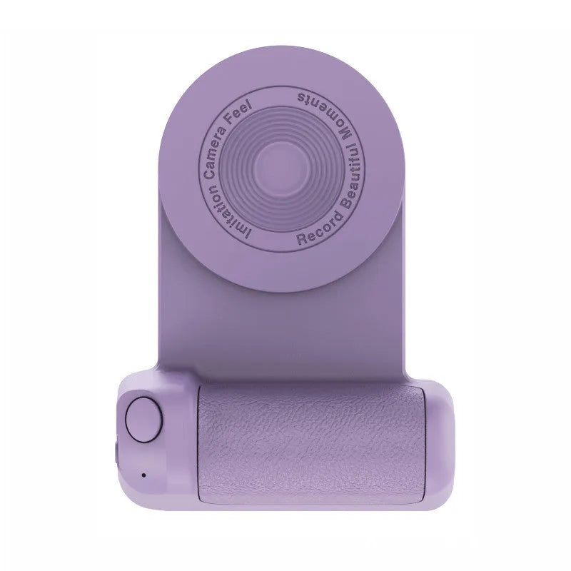 3-in-1 magnetic phone holder with rotatable camera handle and desktop stand in black colour