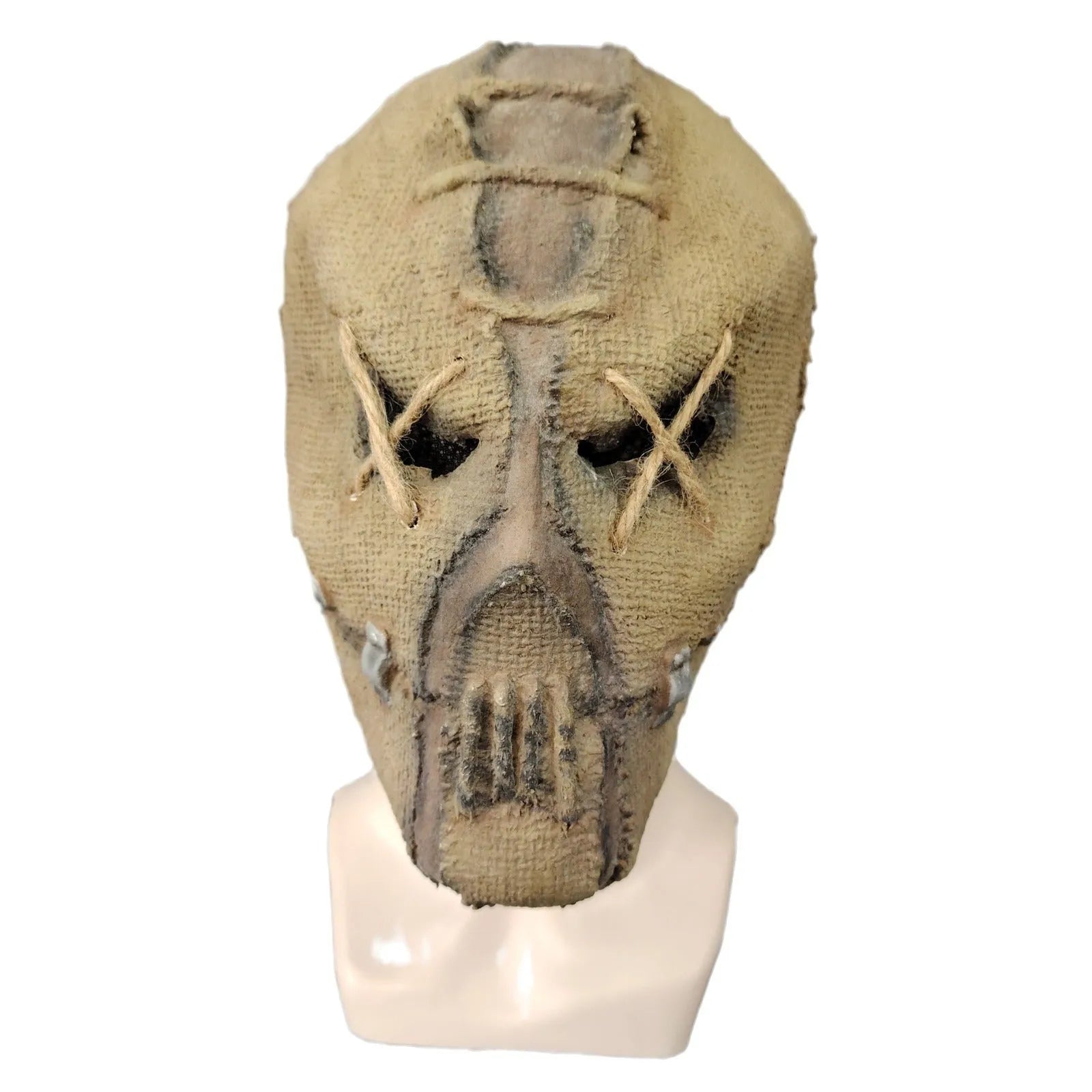 Latex scar skull Halloween mask head cover showing horror design details and flexible material