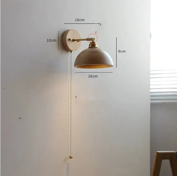 Inn Niche Nordic bedroom wall lamp in walnut colour with warm light source