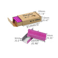 Box of 1000 metal office staples in rose gold, black, purple, and rose red colour options