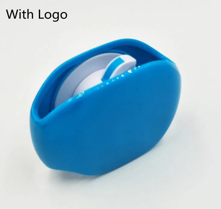 Automatic earphone cable winder retractor in multiple colours showing compact size