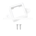 White plastic LED light bracket housing measuring 1.7cm by 6cm for light mounting