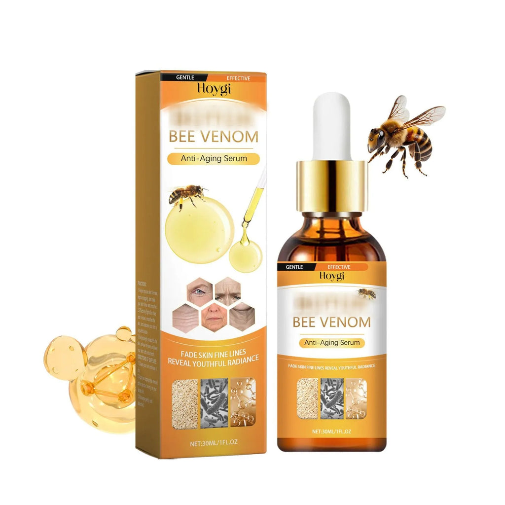 30ml anti-aging liquid serum with hyaluronic acid, bee venom and Botox in a clear bottle