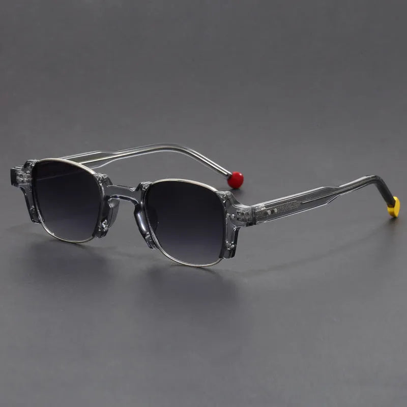 European and American retro pin square frame sunglasses AC lens PC frame