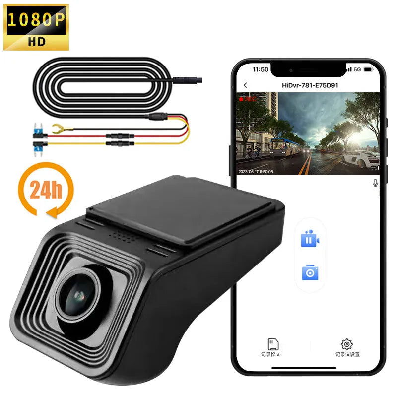 HD night vision driving recorder 1080p with WiFi dash cam and V4 ACC size for car use