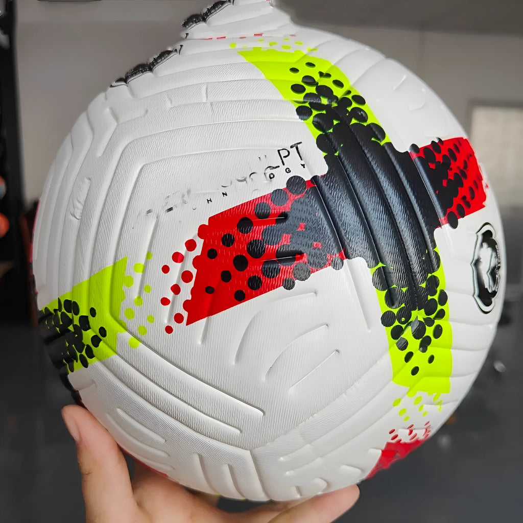 Fluorescent green size 5 PU football for club training and multi-sport activities