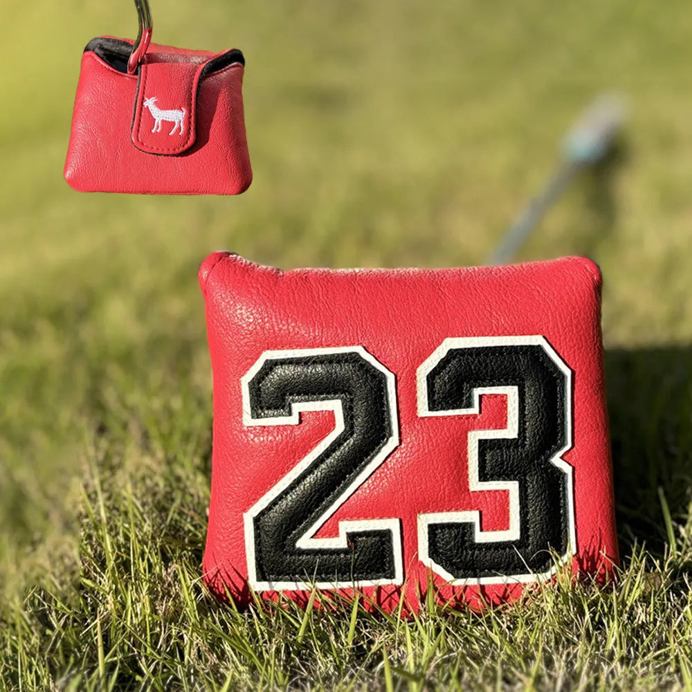 RAM golf club head cover set with four PU sleeves in yellow for woods and a putter.