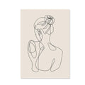 Boho frameless canvas wall art with abstract lines and animal theme, water-based pigment ink, multiple sizes available