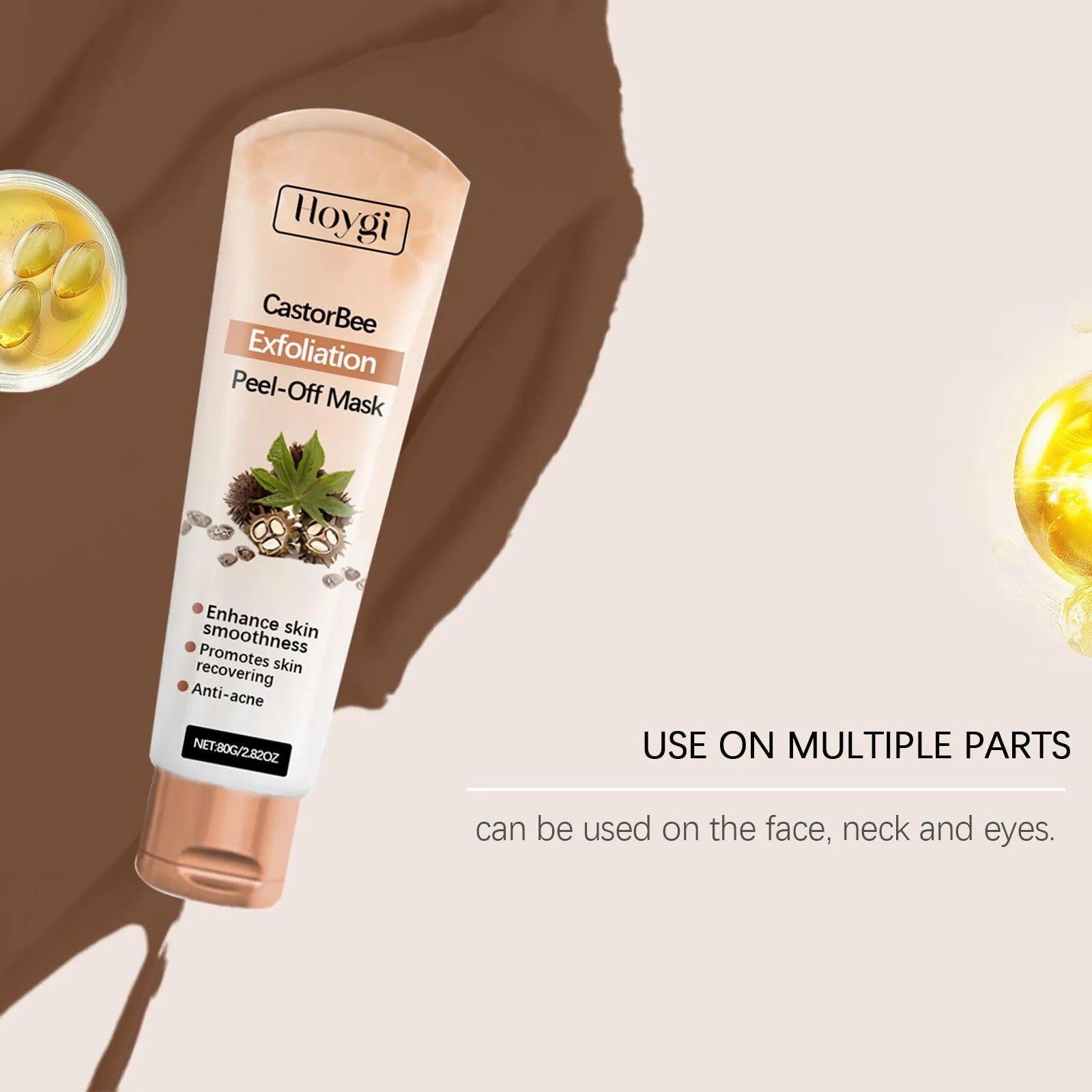Mild Cutin Tearing Mask 80g tube, peel-off hydrating gel mask with collagen and bee venom