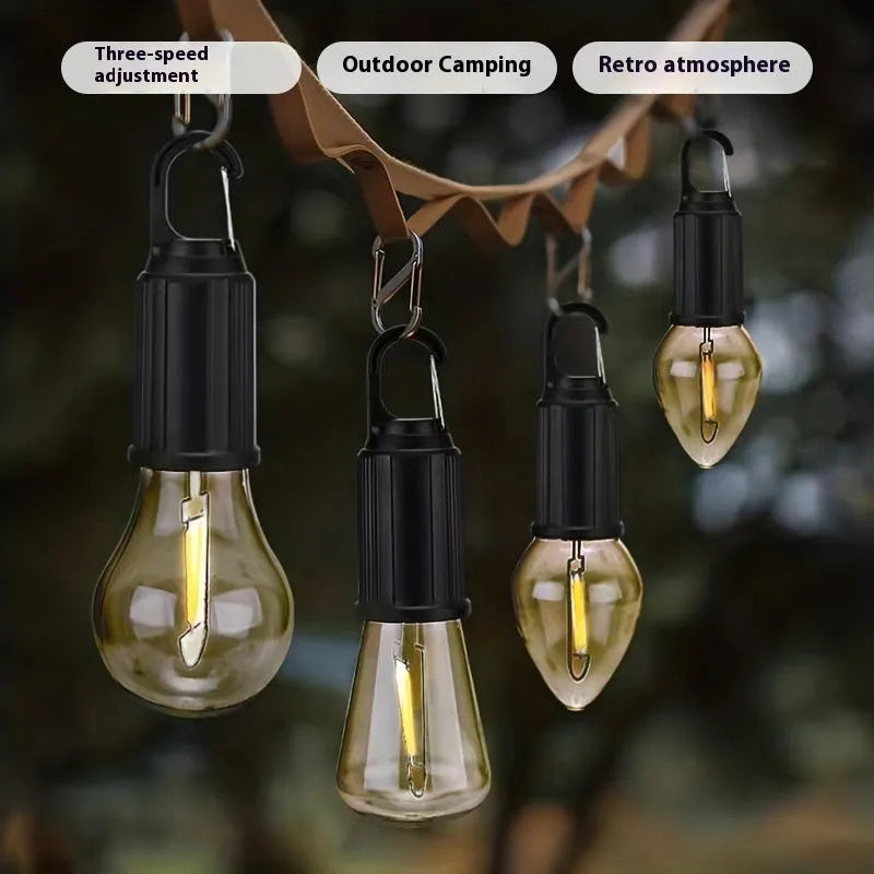 Set of 5 solar LED lantern bulbs warm white light outdoor path garden decoration 58x190mm