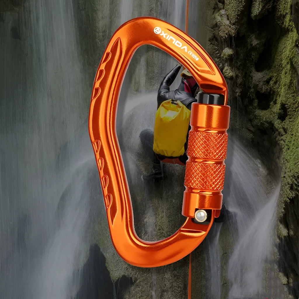 Automatic master lock climbing carabiner in multiple colours for outdoor rock climbing equipment