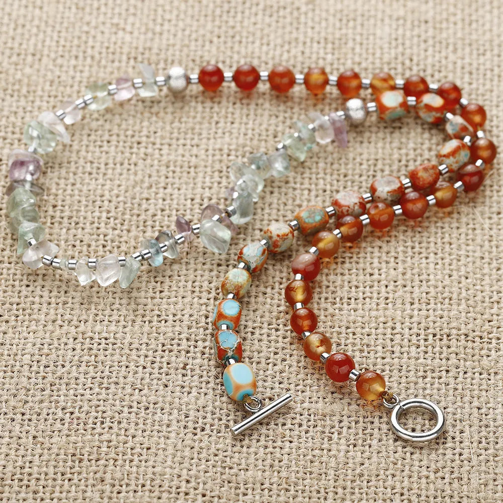 Hand-woven red agate round beads bracelet with Persian Gulf agate, unisex geometric style, close-up