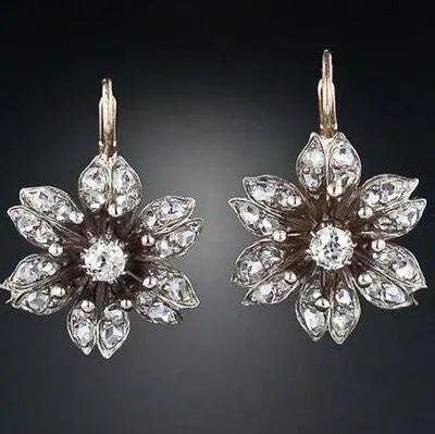 Silver-colour retro fashion alloy earrings with electroplated finish for women
