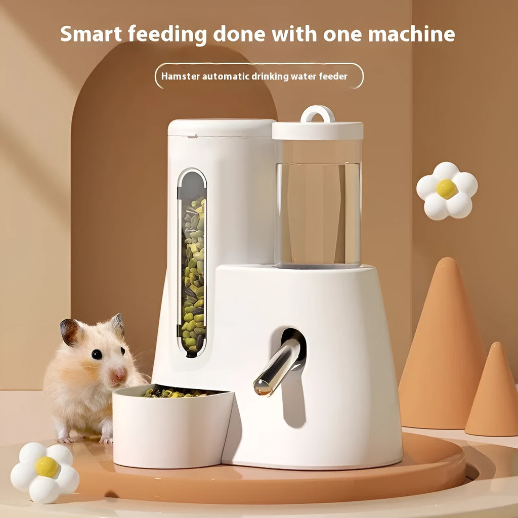 Hamster automatic drinking water feeder kettle in white, blue, or pink colours for Djungarian dwarf hamsters