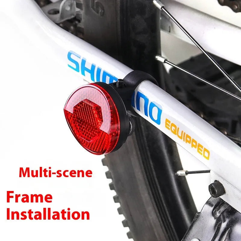 Plastic anti-theft positioning taillight bracket for bicycle seat post with reflective light in red