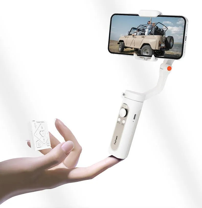 3-axis plastic foldable mobile phone stabiliser in black folded mode