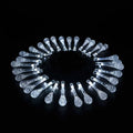 Solar-powered LED outdoor string lights with bubble drop pendants on 6.5 metre cable