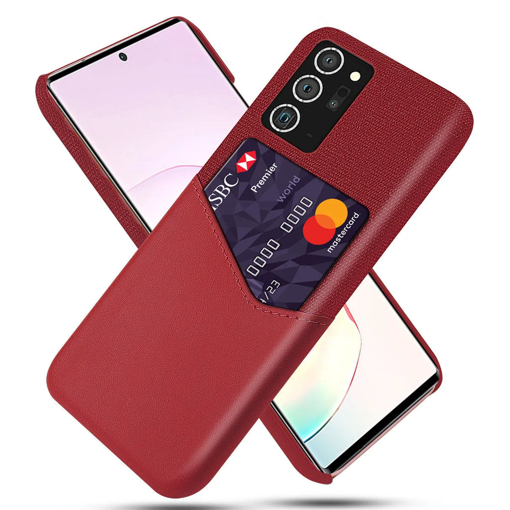 Cloth pattern single card leather phone case for Samsung back cover with oil-side finish in orange