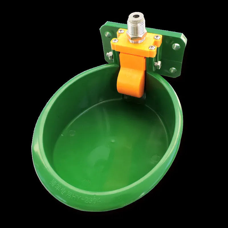 Green plastic sheep drinking bowl with water nozzle for pig and sheep auto drink bowl