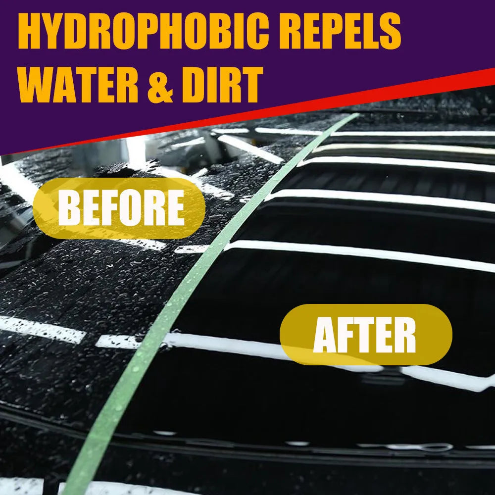 Purple nano car coating spray bottle for hand application to vehicle exterior surfaces