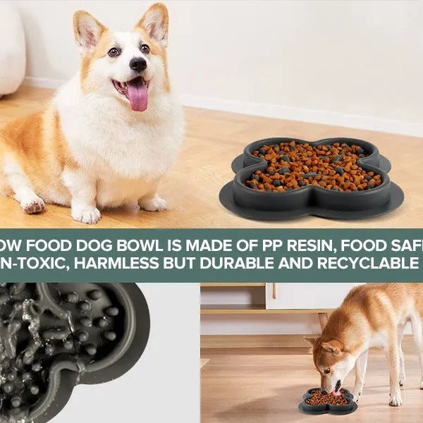 A blue silicone pet licking pad with a textured surface, placed on a wooden floor.