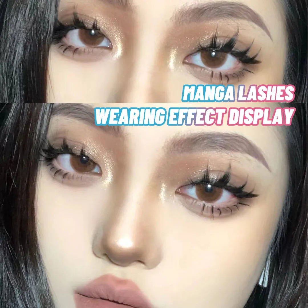 5 pairs anime manga lashes false eyelashes in natural wispy style with plastic black band