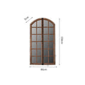 Terrace distressed fake window style wall mirror with wooden frame and glass, log colour finish, A316 design.