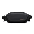 Black Oxford cloth men's messenger bag with one-shoulder riding crossbody design and polyester lining