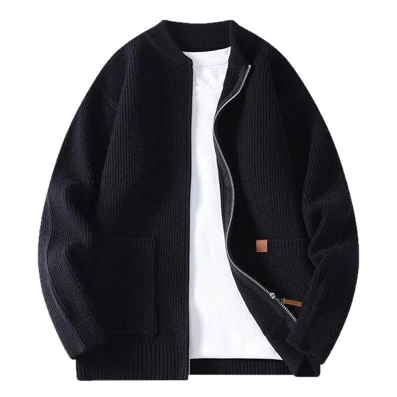 Men's striped sweater cardigan jacket in polyvinyl alcohol fibre blend available in multiple colours