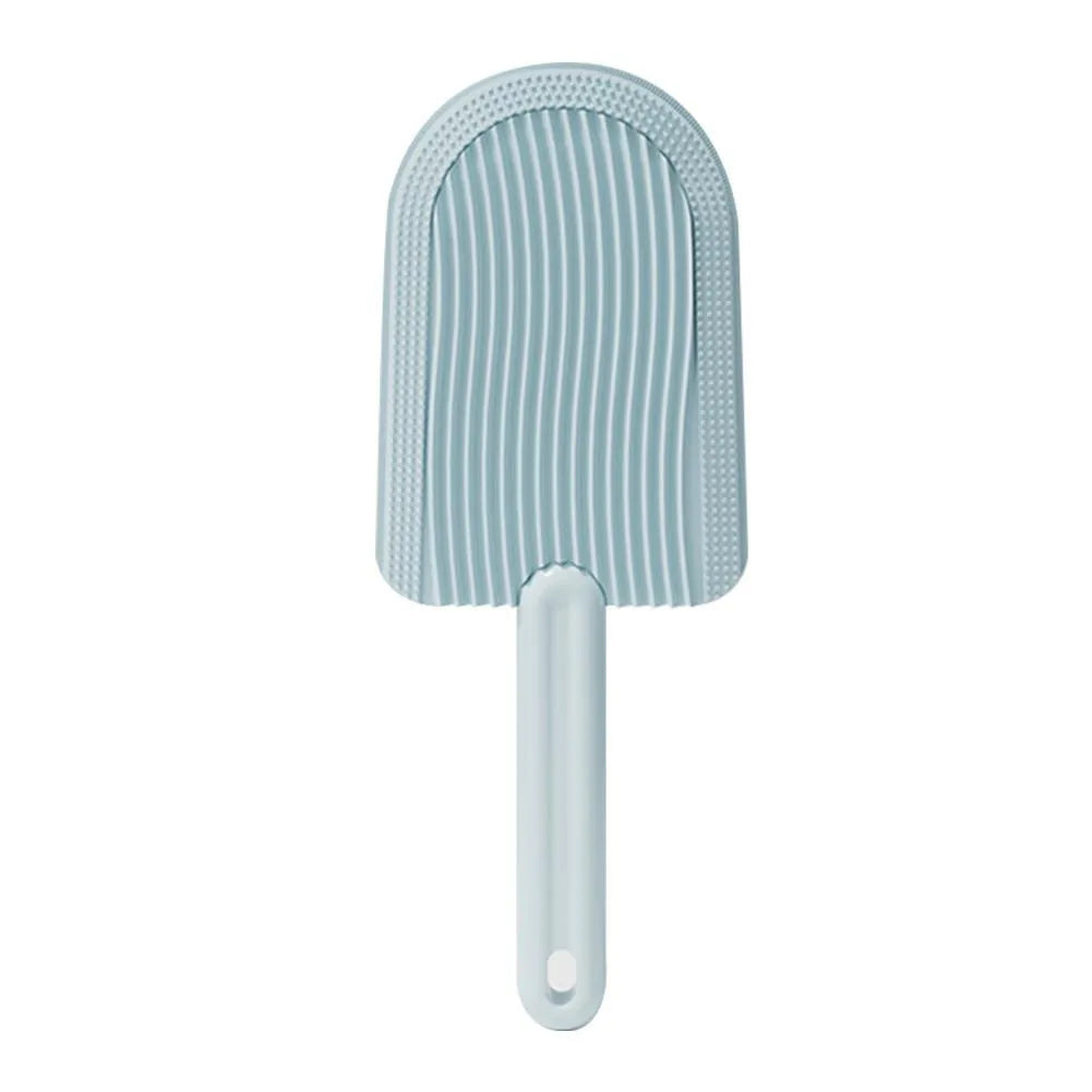 Green soft silicone pet hair brush 200 by 75 mm for cats and dogs foldable design