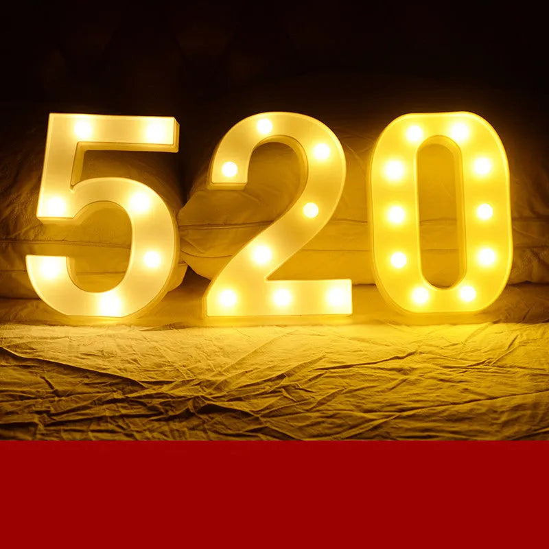 LED letter lights 22cm plastic alphabet in picture colour for birthday party and proposal decor