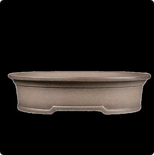 Handmade antique oval purple sand bonsai pot for succulents, measuring 25cm by 21cm.