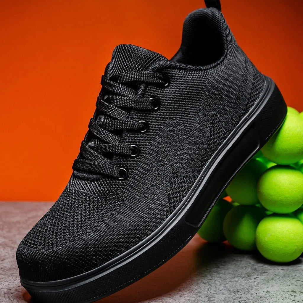 Light white thick sole casual board shoes with breathable mesh upper and EVA sole, lace-up flat heel design for unisex wear