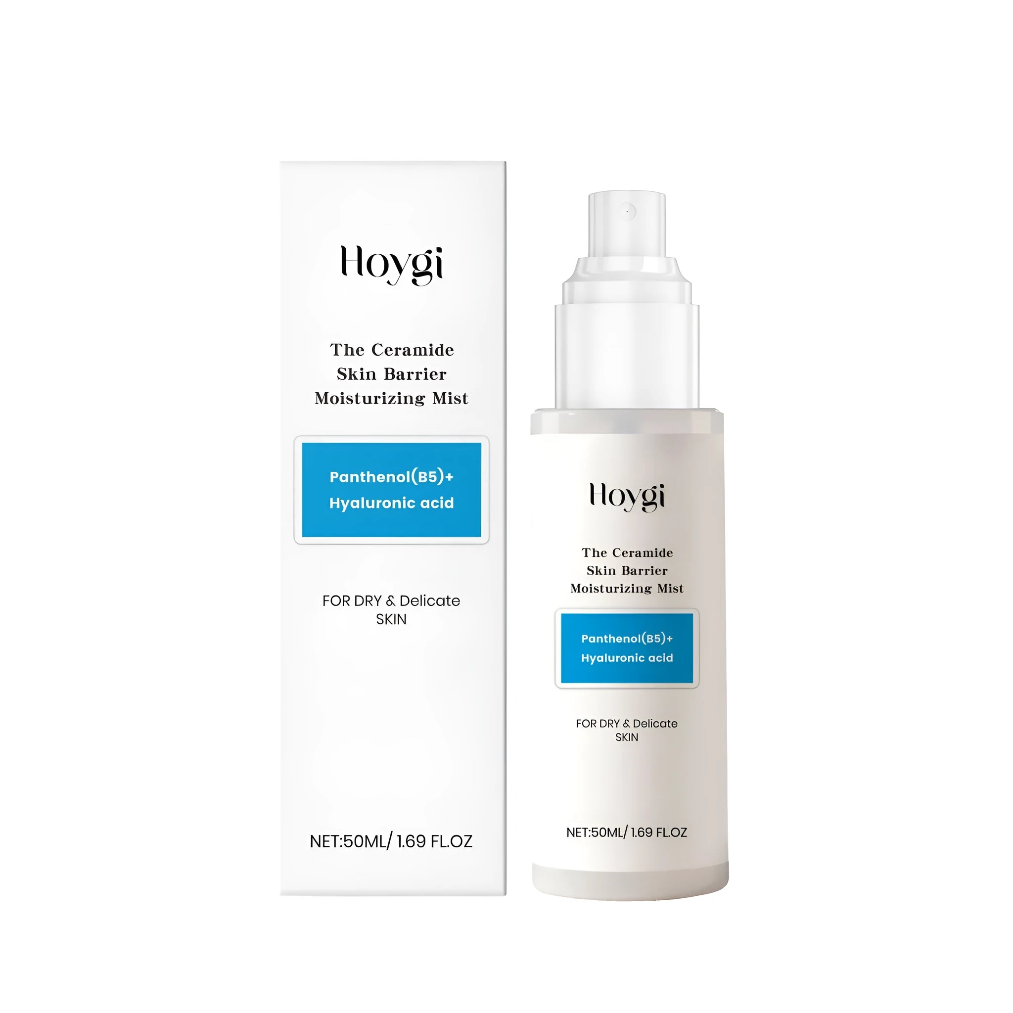Hyaluronic acid moisturizing isolation spray 50ml bottle with fine mist nozzle