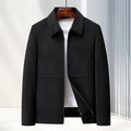 Men's lapel collar casual coat jacket in slim fit available in black, caramel, dark blue, brown
