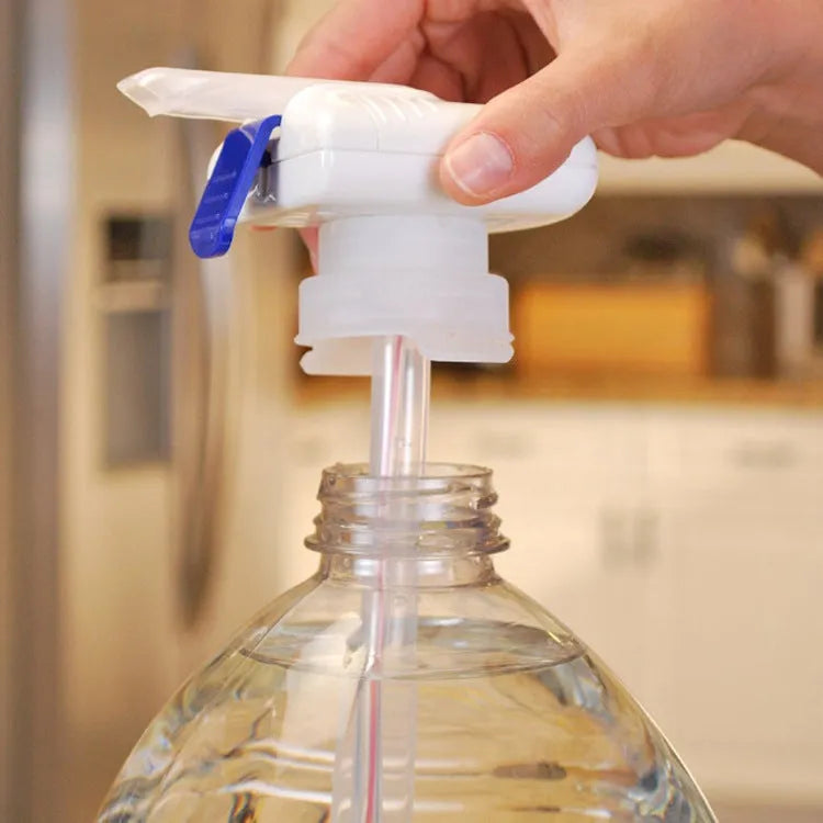 Electric beverage pumping device with PP silicone straw and choice of blue or white press handles