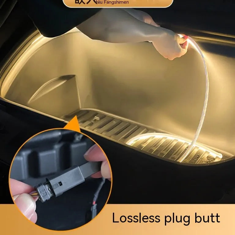 Tesla Model 3/Y front standby box ambient light kit with soft silicone light bar in three colour options