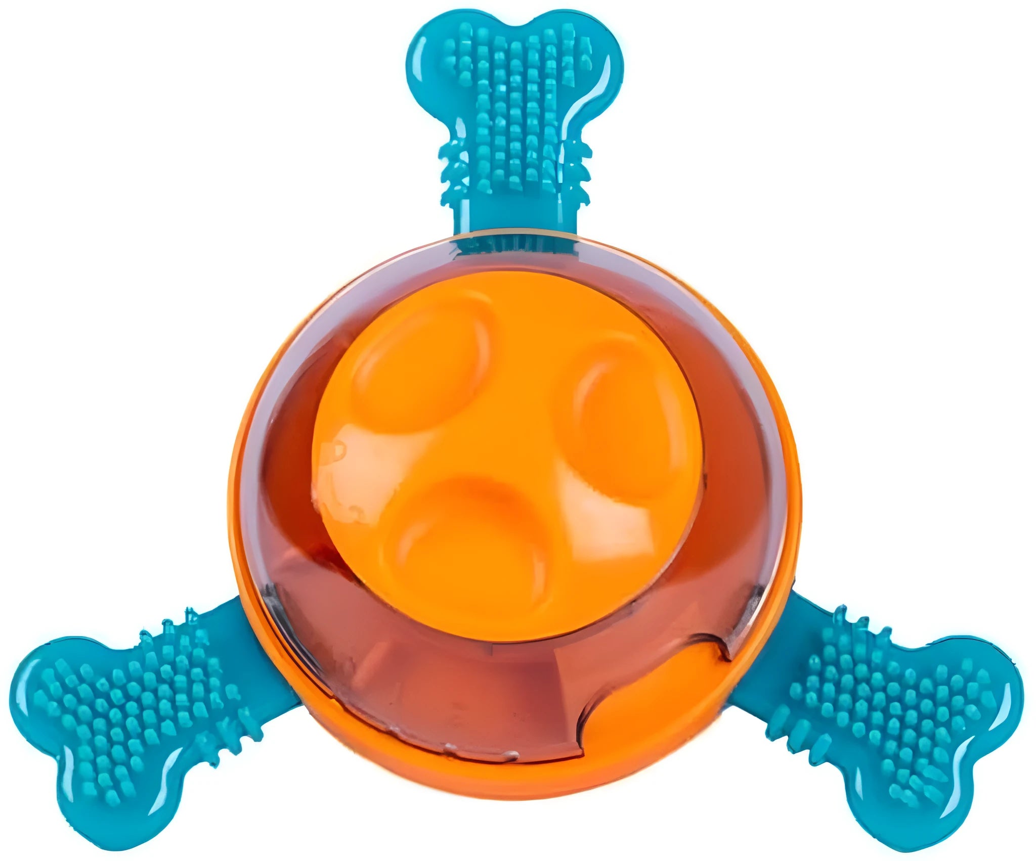 Interactive dog puzzle toy with rubber bones for small and medium puppies