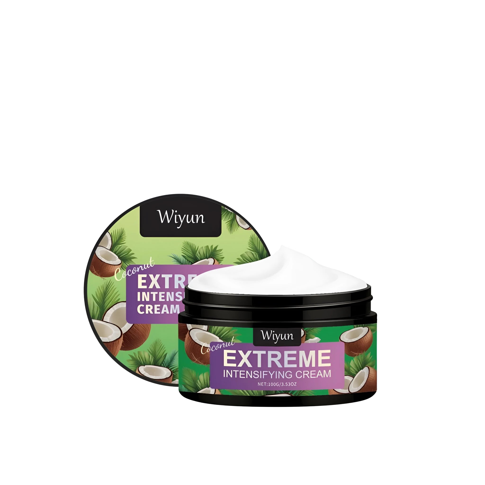 Coconut Intensifying Cream hair styling gel with caramel colour in packaging