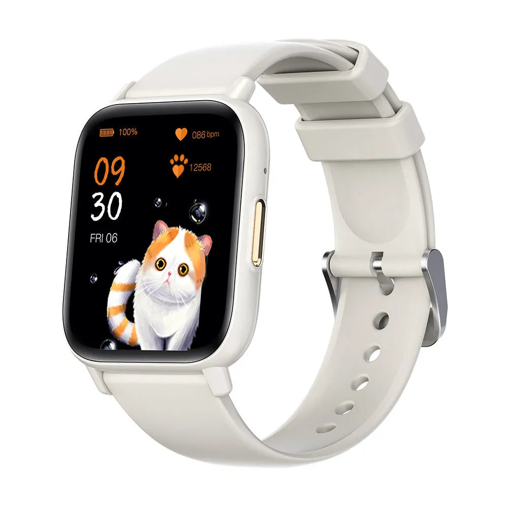 Smart watch with blood glucose heart rate blood oxygen body temperature monitoring waterproof TFT screen black pink