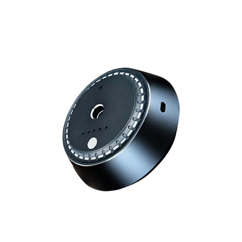 Smart car aroma diffuser black metal 30ml 9x4.5cm rechargeable USB ultrasonic with timer