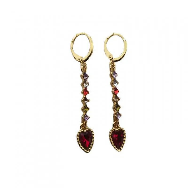 Heart-shaped women's earrings with metallic gold or silver electroplated finish