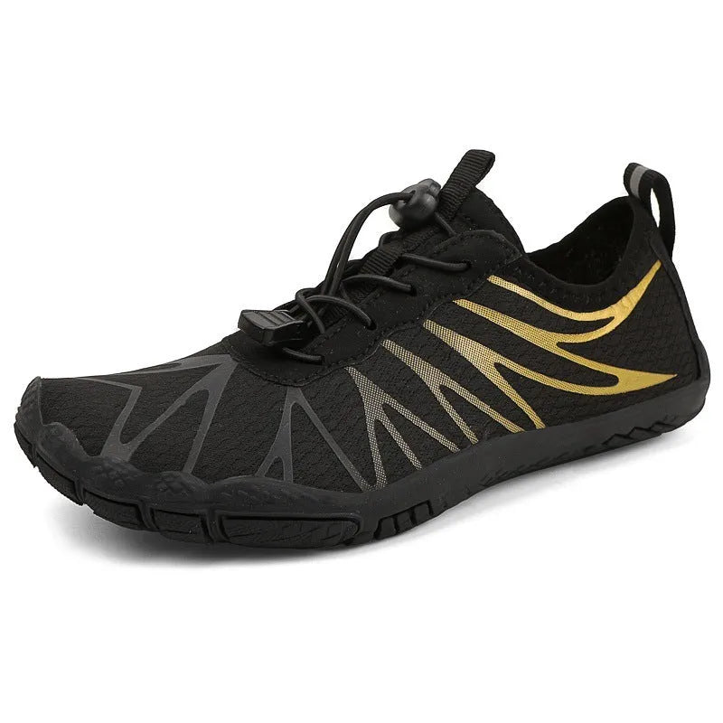 Breathable non-slip men women sports fitness running shoes with rubber sole and front lace-up fastening