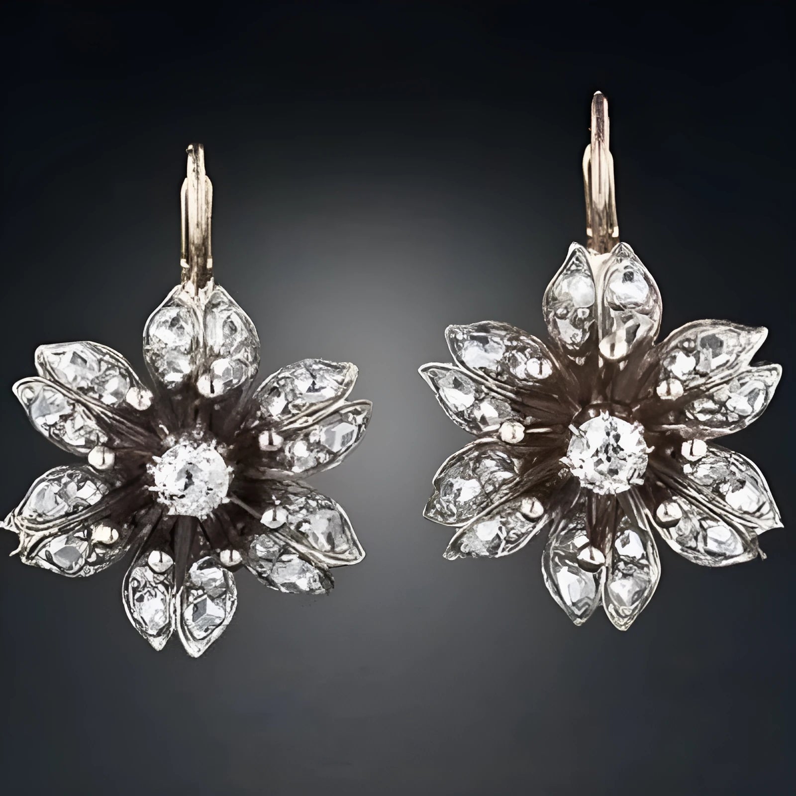 Silver-colour retro fashion alloy earrings with electroplated finish for women
